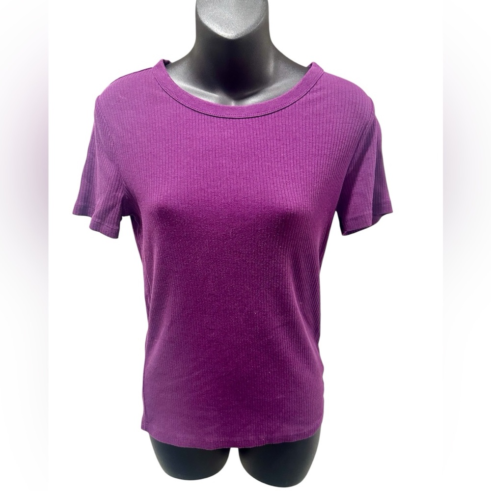 A New Day Purple Ribbed Tee Small